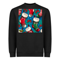 Black christmas socks seamless pattern Heavyweight Sweatshirt - BundleAndBundleShop