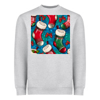 Heather Grey christmas socks seamless pattern Heavyweight Sweatshirt - BundleAndBundleShop
