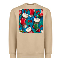 Mushroom christmas socks seamless pattern Heavyweight Sweatshirt - BundleAndBundleShop