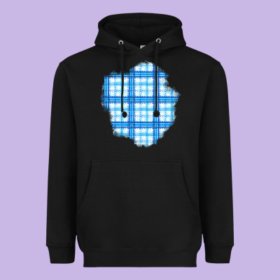 Winter Tartan Patch Heavyweight Hoodie Designed By Bundleandbundleshop