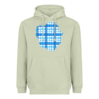 Matcha Winter Tartan Patch Heavyweight Hoodie - BundleAndBundleShop