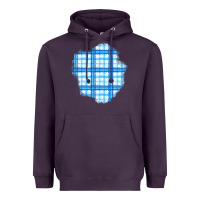 Plum Winter Tartan Patch Heavyweight Hoodie - BundleAndBundleShop