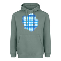 Sage Winter Tartan Patch Heavyweight Hoodie - BundleAndBundleShop
