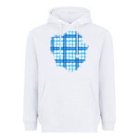 White Winter Tartan Patch Heavyweight Hoodie - BundleAndBundleShop