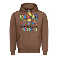 Chestnut 100 days of embracing differences Zipper Hoodie - MaliasSmallBusiness