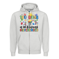 Dove Grey 100 days of embracing differences Zipper Hoodie - MaliasSmallBusiness