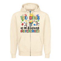 Sandshell 100 days of embracing differences Zipper Hoodie - MaliasSmallBusiness