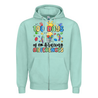 Seafoam 100 days of embracing differences Zipper Hoodie - MaliasSmallBusiness