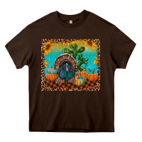 Chocolate Brown Western Fall Thanksgiving Turkey Heavy Core Tee - RanaPortraitStore