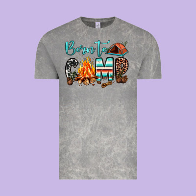 Born To Camp Vintage Tee Designed By Jahusdesignshop
