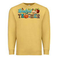 Antique Gold thankful teacher Premium Sweatshirt - BundleAndBundleShop