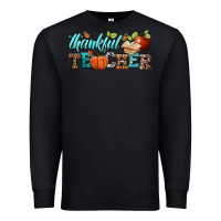 Black thankful teacher Premium Sweatshirt - BundleAndBundleShop