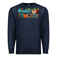 Navy thankful teacher Premium Sweatshirt - BundleAndBundleShop