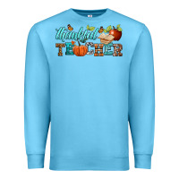 Ocean Blue thankful teacher Premium Sweatshirt - BundleAndBundleShop