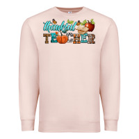 Pale Pink thankful teacher Premium Sweatshirt - BundleAndBundleShop
