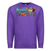 Purple thankful teacher Premium Sweatshirt - BundleAndBundleShop