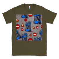 Army Green scissor lift seamless pattern Classic Tee - BundleAndBundleShop