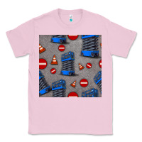 Bubblegum Pink scissor lift seamless pattern Classic Tee - BundleAndBundleShop
