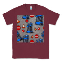 Burgundy scissor lift seamless pattern Classic Tee - BundleAndBundleShop