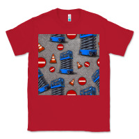 Red scissor lift seamless pattern Classic Tee - BundleAndBundleShop