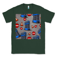 Sports Green scissor lift seamless pattern Classic Tee - BundleAndBundleShop