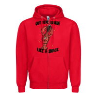 Red out here lookin like a snack boujee Zipper Hoodie - MaliasSmallBusiness