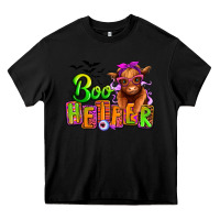 Black Boo Heifer baby Cow Heavy Core Tee - RanaPortraitStore