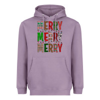 Lavender Merry Merry Merry Christmas Heavyweight Hoodie - BundleAndBundleShop