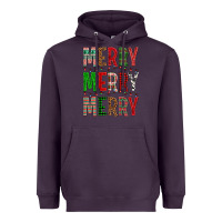 Plum Merry Merry Merry Christmas Heavyweight Hoodie - BundleAndBundleShop