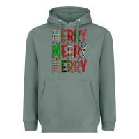 Sage Merry Merry Merry Christmas Heavyweight Hoodie - BundleAndBundleShop