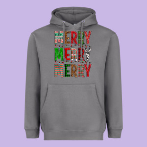Merry Merry Merry Christmas Heavyweight Hoodie Designed By Bundleandbundleshop