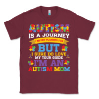 Burgundy lil autism mom Classic Tee - CowhideDigitalArt