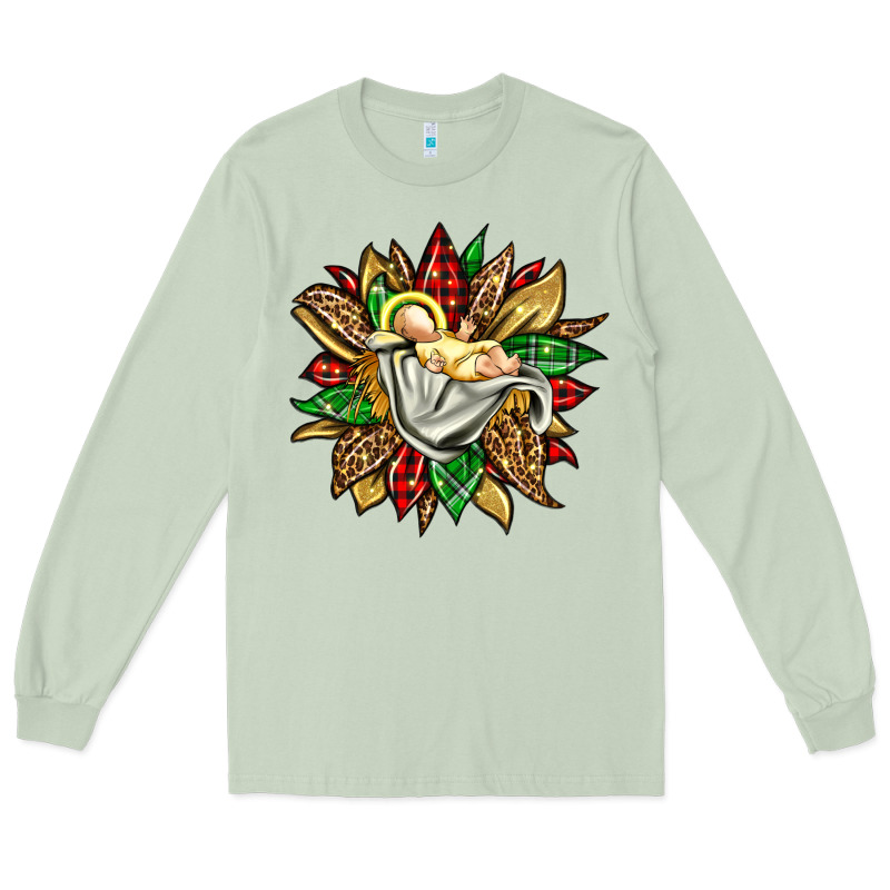 Christmas Baby Jesus Sunflower Long Sleeve Tee by Jasminsmagicworld | Teevron