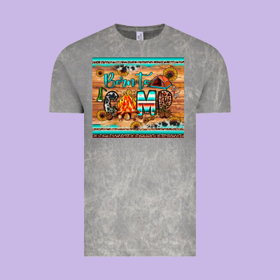 Born To Camp Vintage Tee Designed By Jahusdesignshop