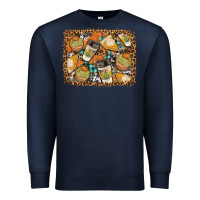 Navy autumn distressed background Premium Sweatshirt - BundleAndBundleShop