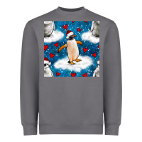 Storm christmas penguin and heart seamless pattern Heavyweight Sweatshirt - BundleAndBundleShop