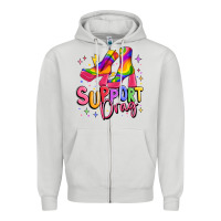 Dove Grey support drag pride Zipper Hoodie - MaliasSmallBusiness