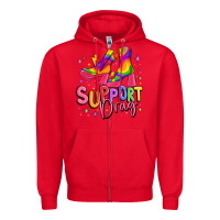 Red support drag pride Zipper Hoodie - MaliasSmallBusiness