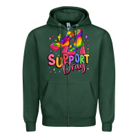 Sports Green support drag pride Zipper Hoodie - MaliasSmallBusiness
