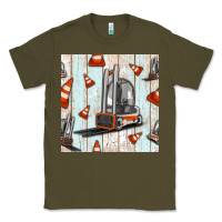 Army Green forklift seamless pattern Classic Tee - BundleAndBundleShop