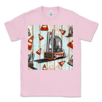 Bubblegum Pink forklift seamless pattern Classic Tee - BundleAndBundleShop