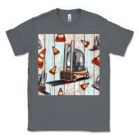 Charcoal Heather forklift seamless pattern Classic Tee - BundleAndBundleShop