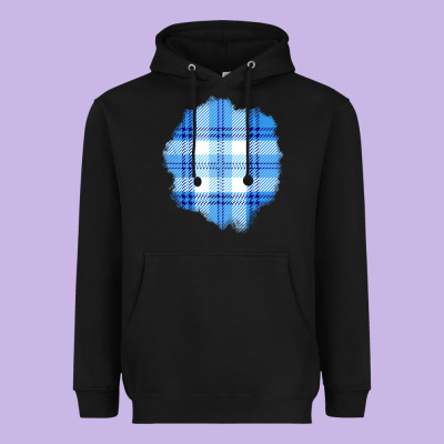 Winter Tartan Patch Heavyweight Hoodie Designed By Bundleandbundleshop
