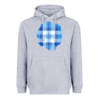 Heather Grey Winter Tartan Patch Heavyweight Hoodie - BundleAndBundleShop