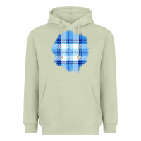 Matcha Winter Tartan Patch Heavyweight Hoodie - BundleAndBundleShop