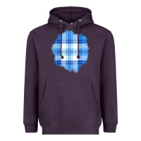 Plum Winter Tartan Patch Heavyweight Hoodie - BundleAndBundleShop