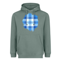 Sage Winter Tartan Patch Heavyweight Hoodie - BundleAndBundleShop
