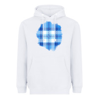 White Winter Tartan Patch Heavyweight Hoodie - BundleAndBundleShop