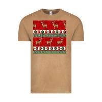 Vintage Camel christmas deer and ornaments seamless pattern Vintage Tee - BundleAndBundleShop