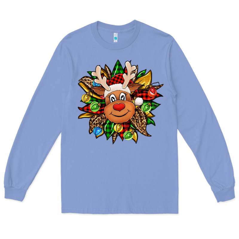 Christmas Reindeer Sunflower Long Sleeve Tee by Jasminsmagicworld | Teevron